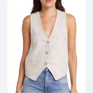 NWT Reformation Cienna Linen Vest XS